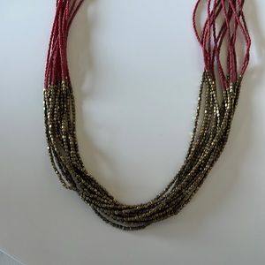Red and gold beaded necklace